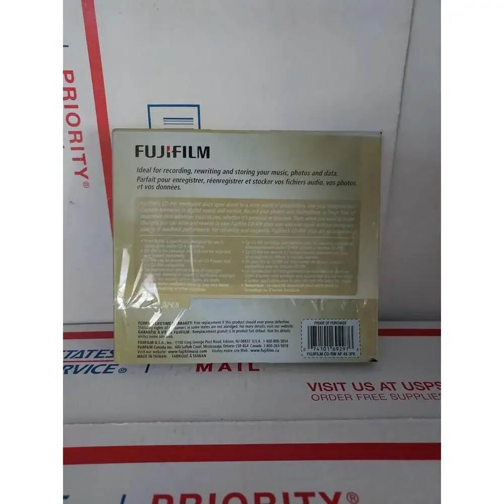 FUJIFILM CD-R 3 Pack 80 Min 700 Mb Compact Disc Recordables NEW SEALED #191